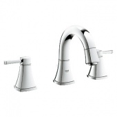 Смеситель для раковины GROHE Grandera с донным клапаном и низким изливом, 20417000 — фото, характеристики, купить в PUSHKIN-CLIMBO