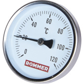 ROMMER Термометр биметаллический 80 мм 120 градусов с погружной гильзой 50 мм 1/2 — фото, характеристики, купить в PUSHKIN-CLIMBO