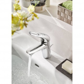 Смеситель для раковины GROHE Eurostyle new с донным клапаном, хром (33558003) — фото, характеристики, купить в PUSHKIN-CLIMBO