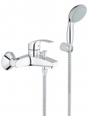 Смеситель для ванны GROHE Eurosmart с душевым набором (настенный держатель, ручной душ), 33302002 — фото, характеристики, купить в PUSHKIN-CLIMBO