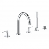 Смеситель для ванны GROHE Atrio New на 5 отверстий с ручным душем и переключателем, хром (19922003) — фото, характеристики, купить в PUSHKIN-CLIMBO