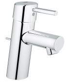 Смеситель для раковины GROHE Concetto с донным клапаном, низкий излив, 32204001 — фото, характеристики, купить в PUSHKIN-CLIMBO
