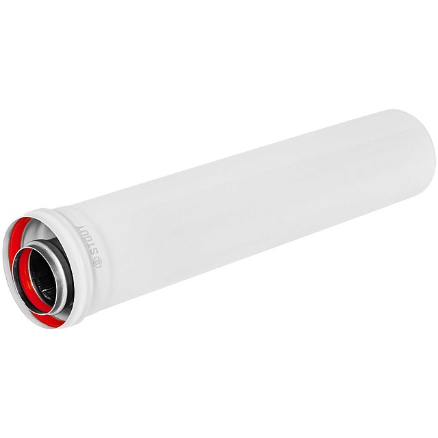 STOUT SCR-6010-000500 STOUT Удлинитель дымохода традиц. коакс. D60(п-м)/100(п-м), L500 — фото, характеристики