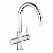Смеситель для кухни GROHE Blue с высоким изливом для водопроводной и фильтрованной воды, хром (33251000) — фото, характеристики, купить в PUSHKIN-CLIMBO
