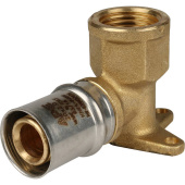 STOUT Угольник настенный с креплением короткий 1/2"х20 для металлопластиковых труб прессовой — фото, характеристики, купить в PUSHKIN-CLIMBO