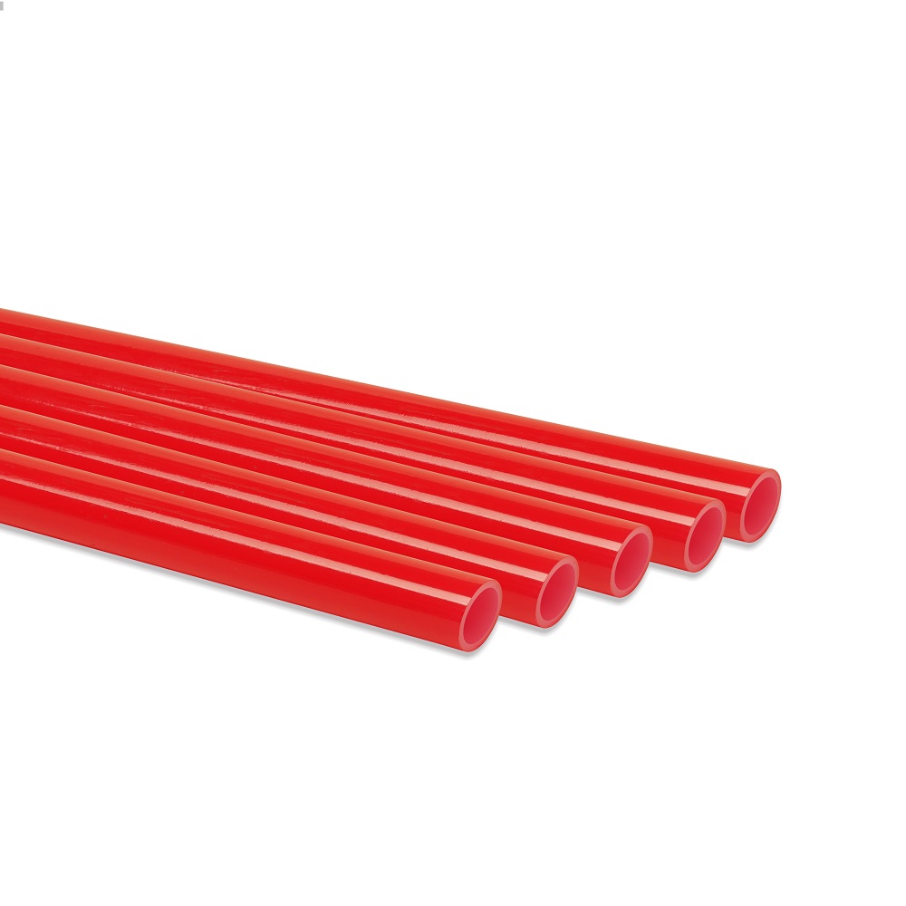 Труба ROMMER PEX из сшитого полиэтилена с кислородным слоем, красная, 20х2,0 (бухта 100 метров) — фото, характеристики