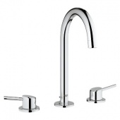 Смеситель для раковины GROHE Concetto на 3 отверстия с донным клапаном, 20216001 — фото, характеристики, купить в PUSHKIN-CLIMBO