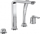 Смеситель для ванны GROHE Veris с душевым гарнитуром (на бортик ванны), 4 отверстия, 19373000 — фото, характеристики, купить в PUSHKIN-CLIMBO