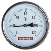 ROMMER Термометр биметаллический 100 мм 120 градусов с погружной гильзой 50 мм 1/2 — фото, характеристики, купить в PUSHKIN-CLIMBO