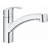 Смеситель для кухни GROHE Eurosmart с выдвижным изливом, низкий излив, хром (30305000) — фото, характеристики, купить в PUSHKIN-CLIMBO