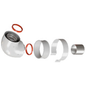 RCA-6010-210190 Начальный участок 90 гр. 60/100  хомут в комплекте + втулка D60 L-50 — фото, характеристики, купить в PUSHKIN-CLIMBO