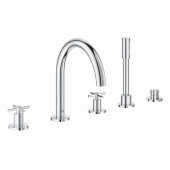 Смеситель для ванны GROHE Atrio New с душевым гарнитуром (на бортик ванны), 5 отверстий, хром (19923003) — фото, характеристики, купить в PUSHKIN-CLIMBO