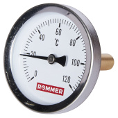 ROMMER Термометр биметаллический 63 мм 120 градусов с погружной гильзой 50 мм 1/2 — фото, характеристики, купить в PUSHKIN-CLIMBO