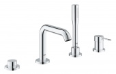 Смеситель для ванны GROHE Essence+ на 4 отверстия с душевым гарнитуром и изливом (на бортик ванны), 19578001 — фото, характеристики, купить в PUSHKIN-CLIMBO