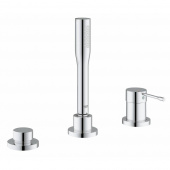 Смеситель для ванны GROHE Essence+ на 3 отверстия с душевым гарнитуром (на бортик ванны, без излива), хром (19976001) — фото, характеристики, купить в PUSHKIN-CLIMBO