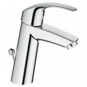 Смеситель для раковины GROHE Eurosmart с донным клапаном, средний излив, 23322001 — фото, характеристики, купить в PUSHKIN-CLIMBO