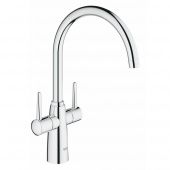 Смеситель для кухни GROHE Ambi с двумя рукоятками, высокий излив, хром (30189000) — фото, характеристики, купить в PUSHKIN-CLIMBO