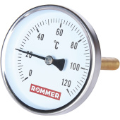 ROMMER Термометр биметаллический 80 мм 120 градусов с погружной гильзой 100 мм 1/2 — фото, характеристики, купить в PUSHKIN-CLIMBO