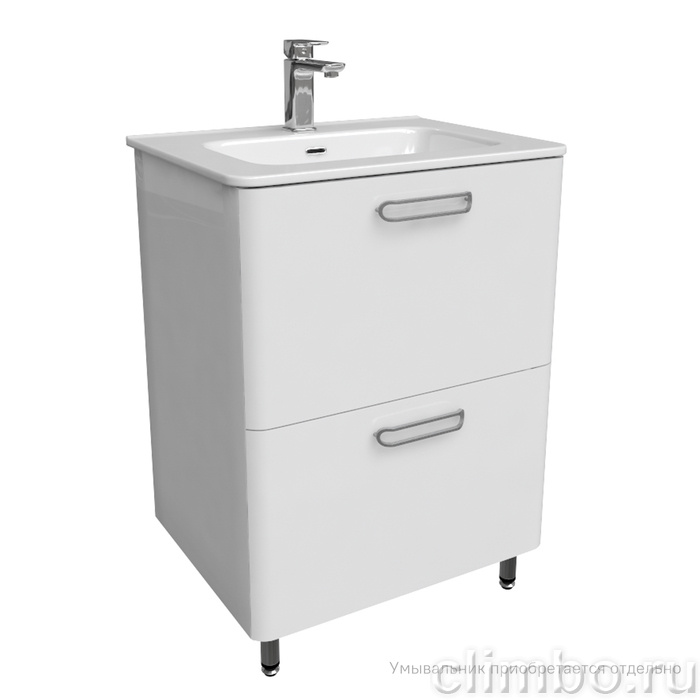 Тумба напольная, белая, 60 см, Brick, IDDIS, BRI60WFi95. Подходит ум. 0106000i28 — фото товара