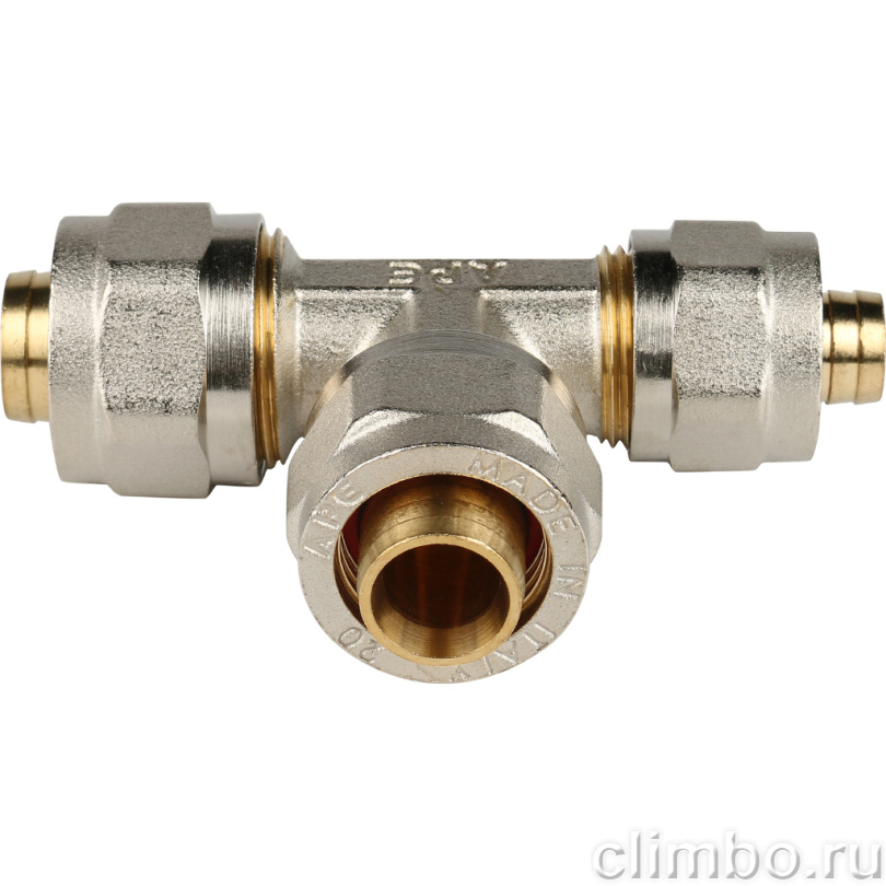 STOUT Тройник переходной 20x20x16 для металлопластиковых труб винтовой (SFS-0010-202016) — фото товара