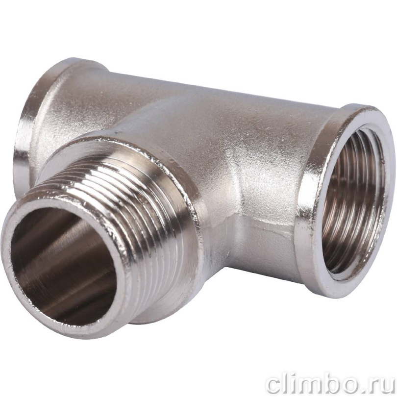 STOUT Тройник ВНВ никелированный 3/4"x3/4"x3/4" — фото товара