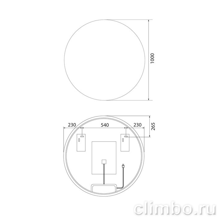 Зеркало с подсветкой и термообогревом, 100 см, Билд (Bild), IDDIS, BIL10T0i98 — фото, детали конструкции