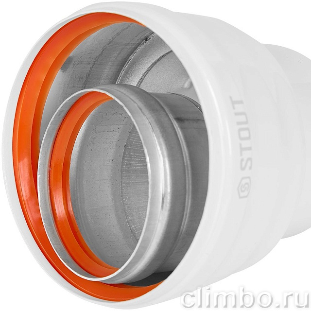 STOUT Адаптер соединительный традиц. переход с D60(п)/100(п) на D80(м)/125(м) — фото, детали конструкции