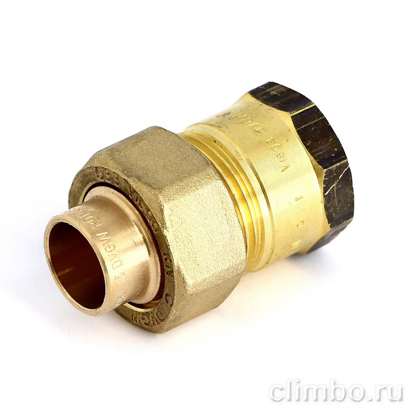 Разъемное соединение внутренняя резьба-пайка с плоской прокладкой 15х1/2", VIEGA — фото товара