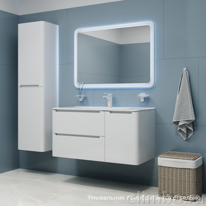 Тумба подвесная, белый, 100 см, Edifice, IDDIS, EDI10W1i95. Подходит умывальник 0101000i28 — фото товара
