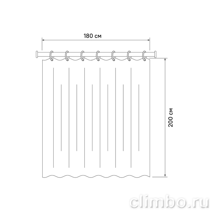 Штора для ванной, 200x180 см, Полиэстер, белый, IDDIS, BT01P18i11 — фото товара