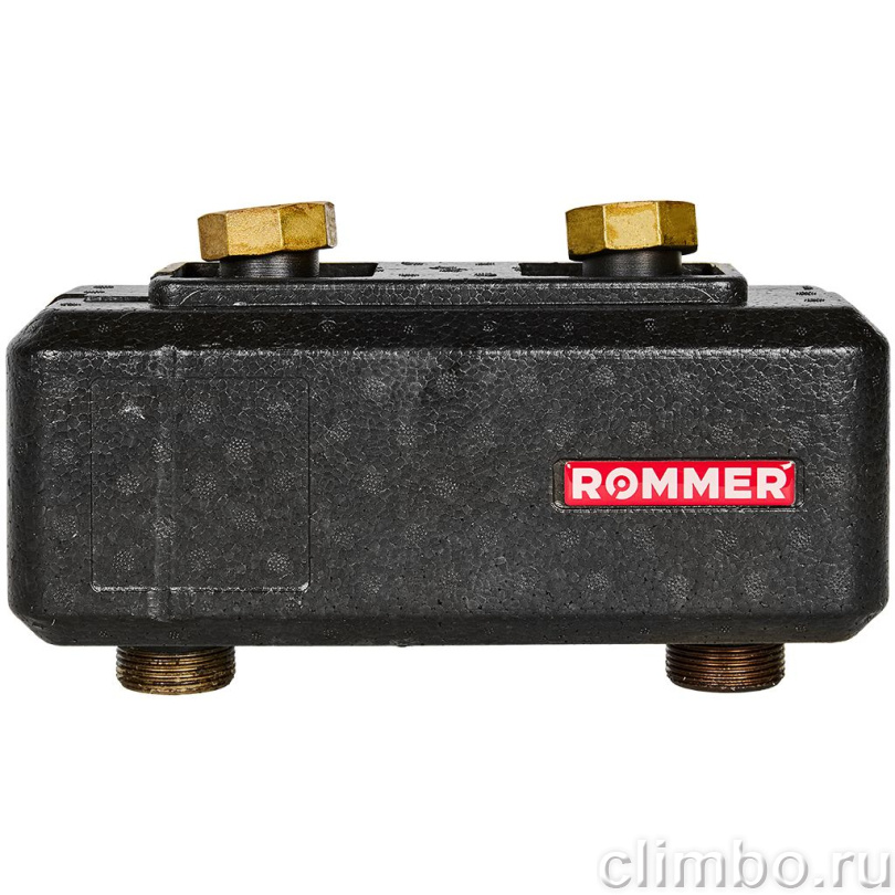RDG-1015-004002 ROMMER Гидравлическая стрелка с накидными гайками 1 1/4 , 4,53 м3/час, в теплоизоляции — фото, детали конструкции