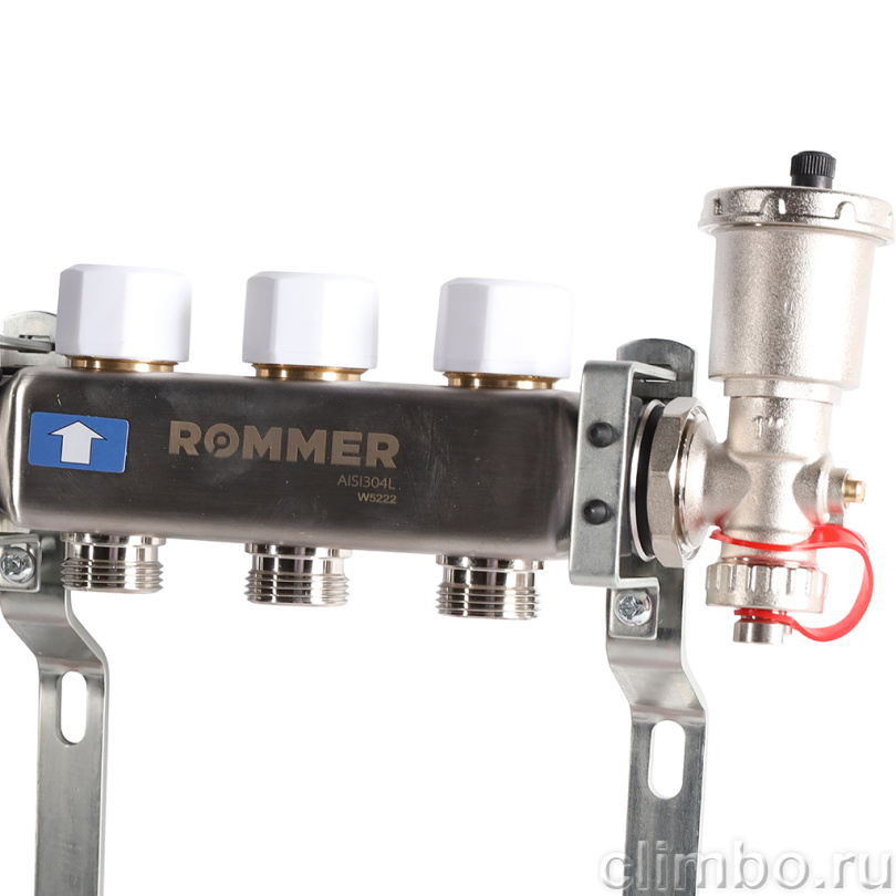 Коллектор из нержавеющей стали в сборе с расходомерами ROMMER 3 выхода — фото, детали конструкции
