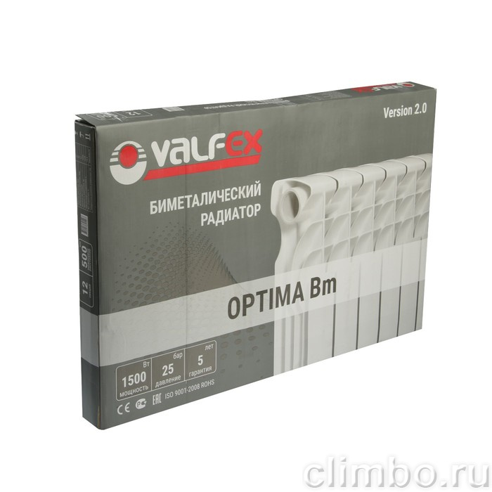 Радиатор VALFEX OPTIMA Version 2.0 биметаллический 500, 12 секций — фото товара