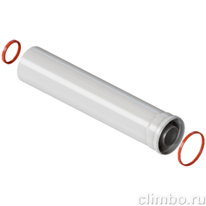 RCA-6010-001000 Удлинитель дымохода коакс. раструбн. 60/100 L 1000 — фото товара