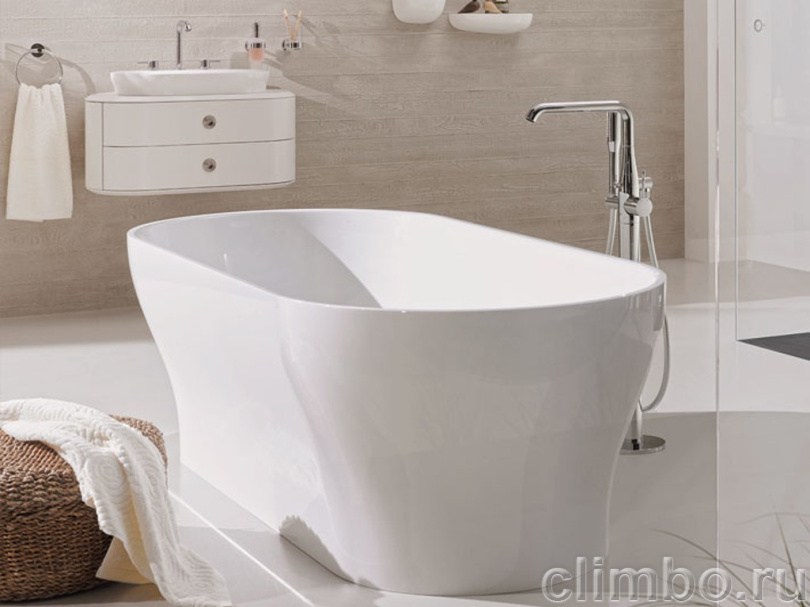 Смеситель для ванны GROHE Essence+ с душевым гарнитуром, свободностоящий, 23491001 — фото товара