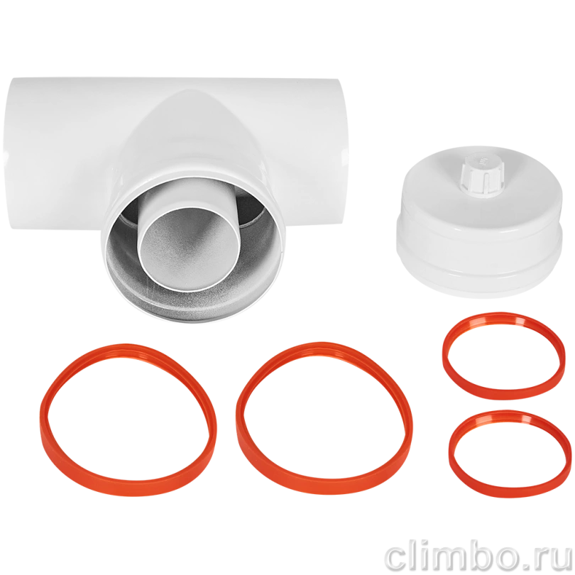 Конденсатоотводчик Т-образный традиционный коаксиальный ROMMER D60(п-м)/100(п-м) (штуцер 1/2) — фото, детали конструкции