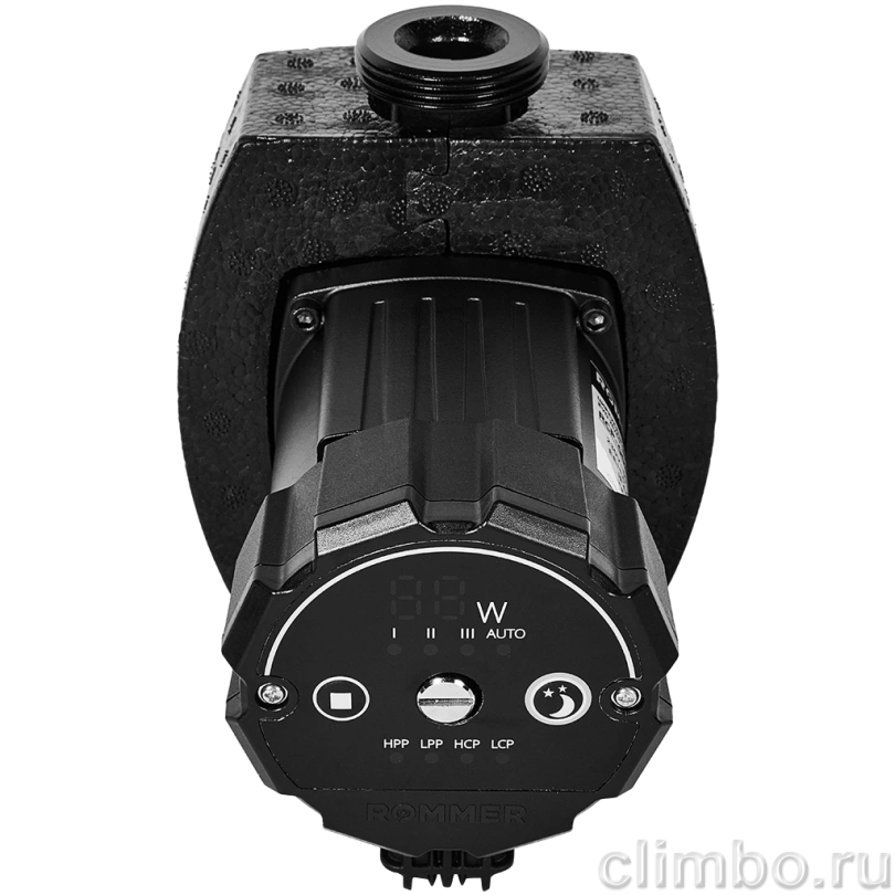 Частотный циркуляционный насос ROMMER PROFI EVO 25/60-180 с гайками и теплоизоляцией — фото, детали конструкции