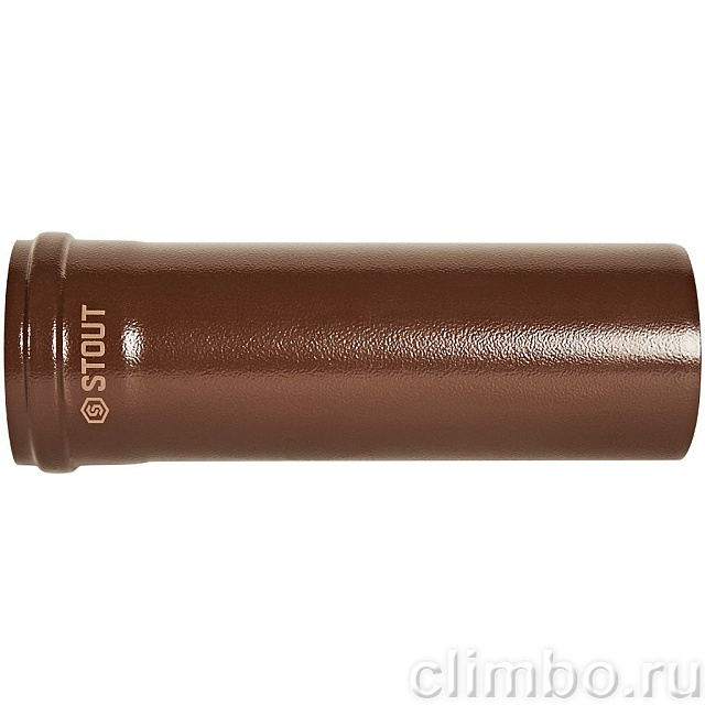 STOUT Удлинитель дымохода традиц. D80(п-м), L250, КОРИЧНЕВЫЙ — фото, детали конструкции