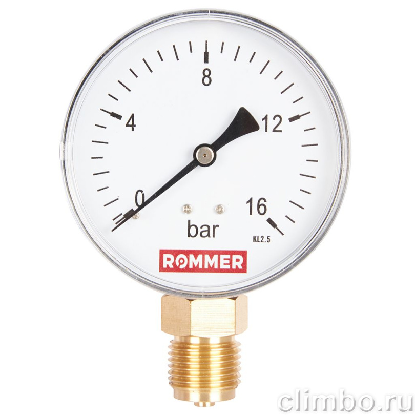 Манометр радиальный ROMMER 80 мм 1/2 — фото, детали конструкции