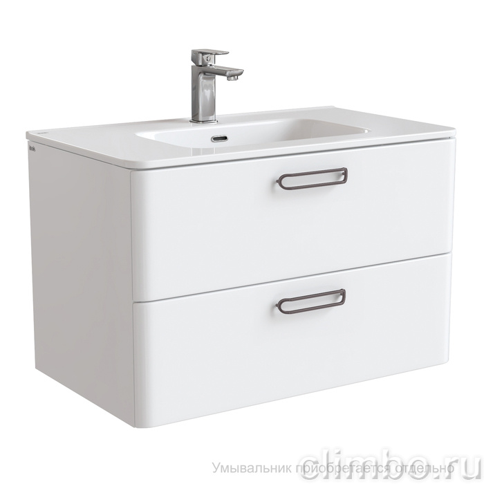 Тумба подвесная, белая, 80 см, Brick,  IDDIS, BRI80W0i95. Подходит умывальник: 0108000i28 — фото товара