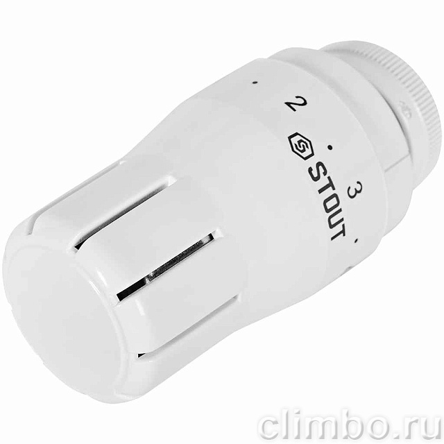 Головка термостатическая STOUT Design белая, жидкостная M30x1,5 — фото, детали конструкции