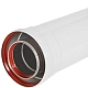 Удлинитель дымохода традиционный коаксиальный ROMMER D80(п-м)/125(м-п), L1000 — фото, детали конструкции