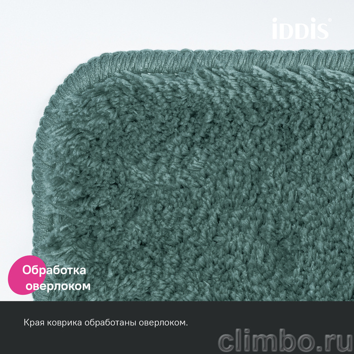 Коврик для ванной комнаты, 50x80, микрофибра, темно-зеленый, IDDIS, BSQS06Mi12 — фото товара